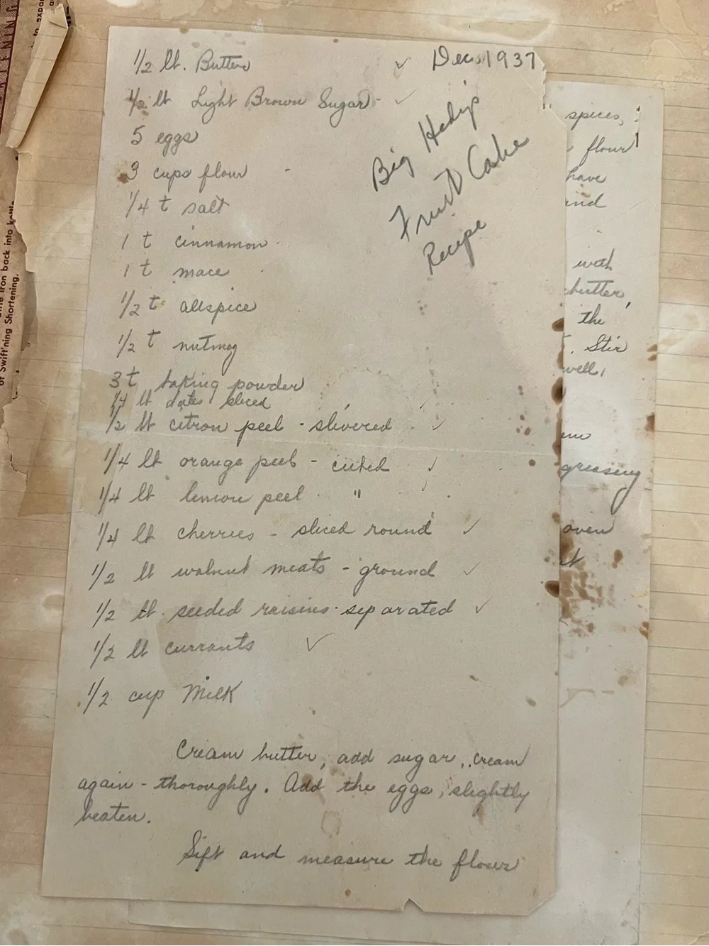 Recipe Binder 1930s-2001 Handwritten Recipes Clippings Homemaking Ephemera